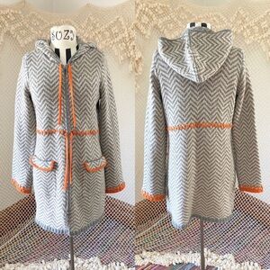 ANTHROPOLOGIE Sparrow Ladies Chevron Pattern lambswool jacket size S